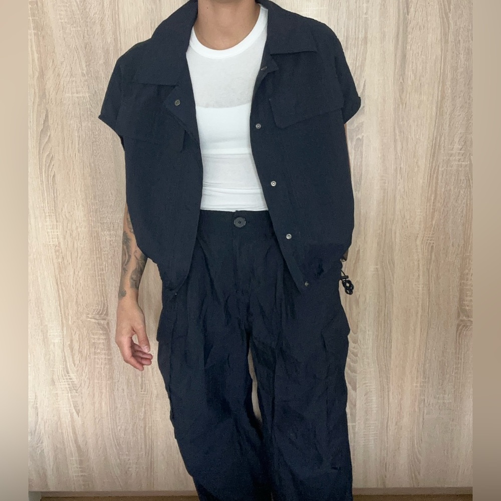 Navy short sleeve windbreaker set